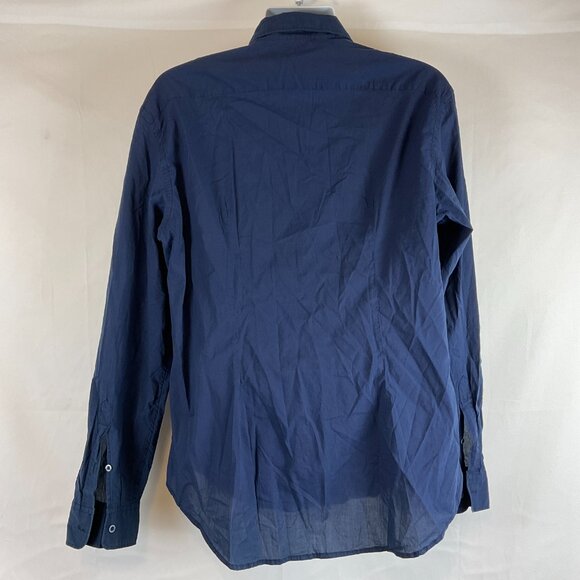 Fradi Italy Shirt 46 18.5 Indigo Blue Button Front Long Sleeve New NWT - Picture 6 of 9